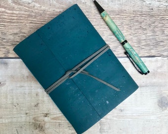 Cork Journal / Notebook in teal