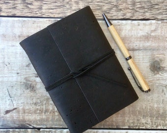 Cork Journal / Notebook ink black