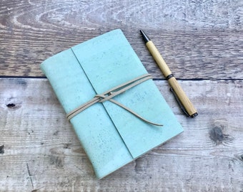 Cork Journal / Notebook in mint green