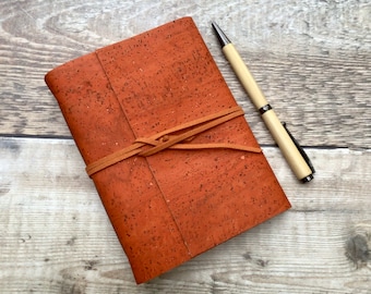 Cork Journal / Notebook in burnt orange