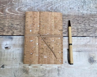 Cork Journal / Notebook with silvery flecks