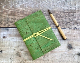 Cork Journal A6 in vibrant green