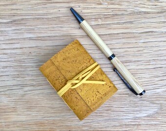 Mini Cork Notebook in vibrant yellow