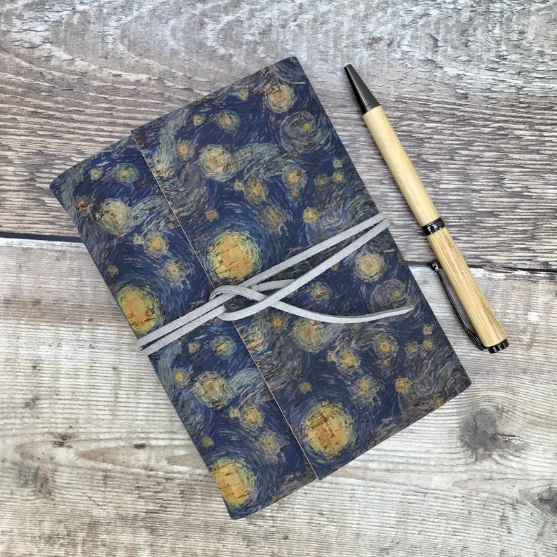 Cork Journal / Notebook in a Starry Night print image 4