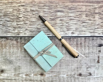 Mini Cork Notebook in mint green