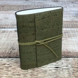 Cork Journal / Notebook in olive green image 2