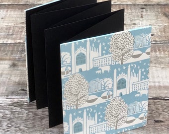 Concertina Photo Album covered in Cambridge themed paper