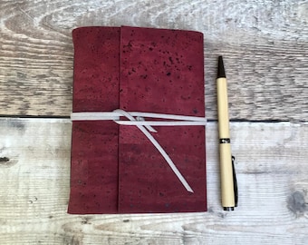 Cork Journal / Notebook in burgundy