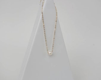 Collier de perles d'eau douce, perles d'eau douce véritables, bijoux minimalistes, collier de perles solo.