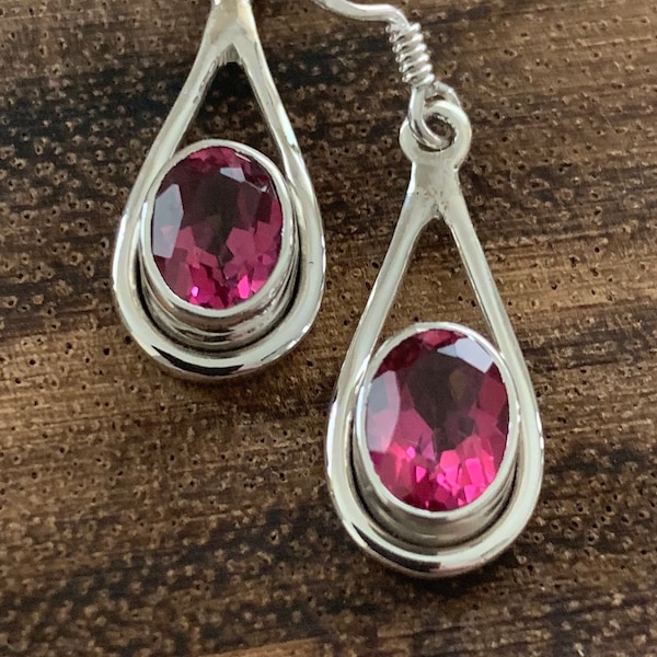 Pink Amethyst Dangly Earrings,Bridal Gift,Wedding Gift,Boho Jewelry,Gemstone Jewelry,Handmade Jewelry,Gift For Her,Anniversary Earrings,Gift