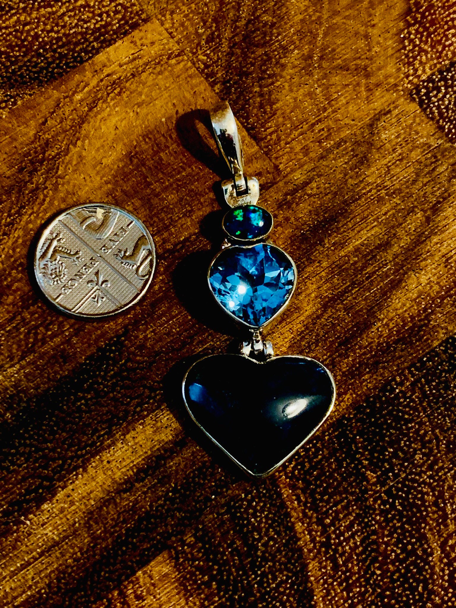 Swiss Topaz and Opal Heart PendantStatement PendantBridal | Etsy