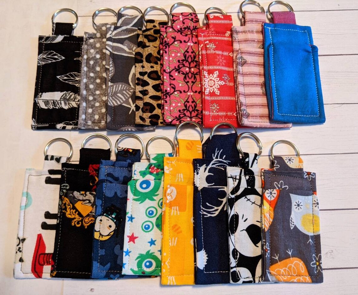 Chapstick holder / Fabric clip on chapstick holder / Lip Balm Etsy