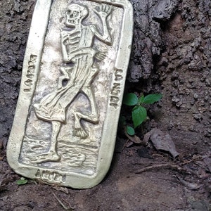 Tod Tarot Karte, MESSING TABLET, gegossene Metall Etteilla, Buch Thoth