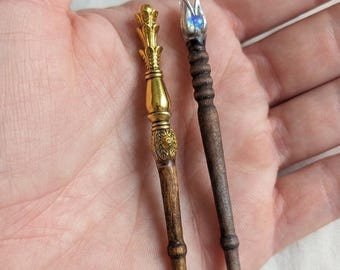 Mini Magic Book & Wand Set • Handmade Fantasy Accessories • Mystery Witchcraft Kit • Tiny Spellbook Gift