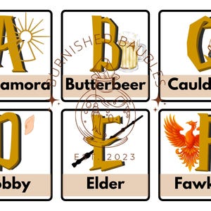 Magische ABC Karteikarten - Von HP inspiriertes Alphabet | Druckbares Lernen mit Zaubererspaß