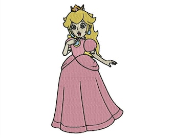 Princess Peach Embroidery Design - 4 sizes and 8 shapes