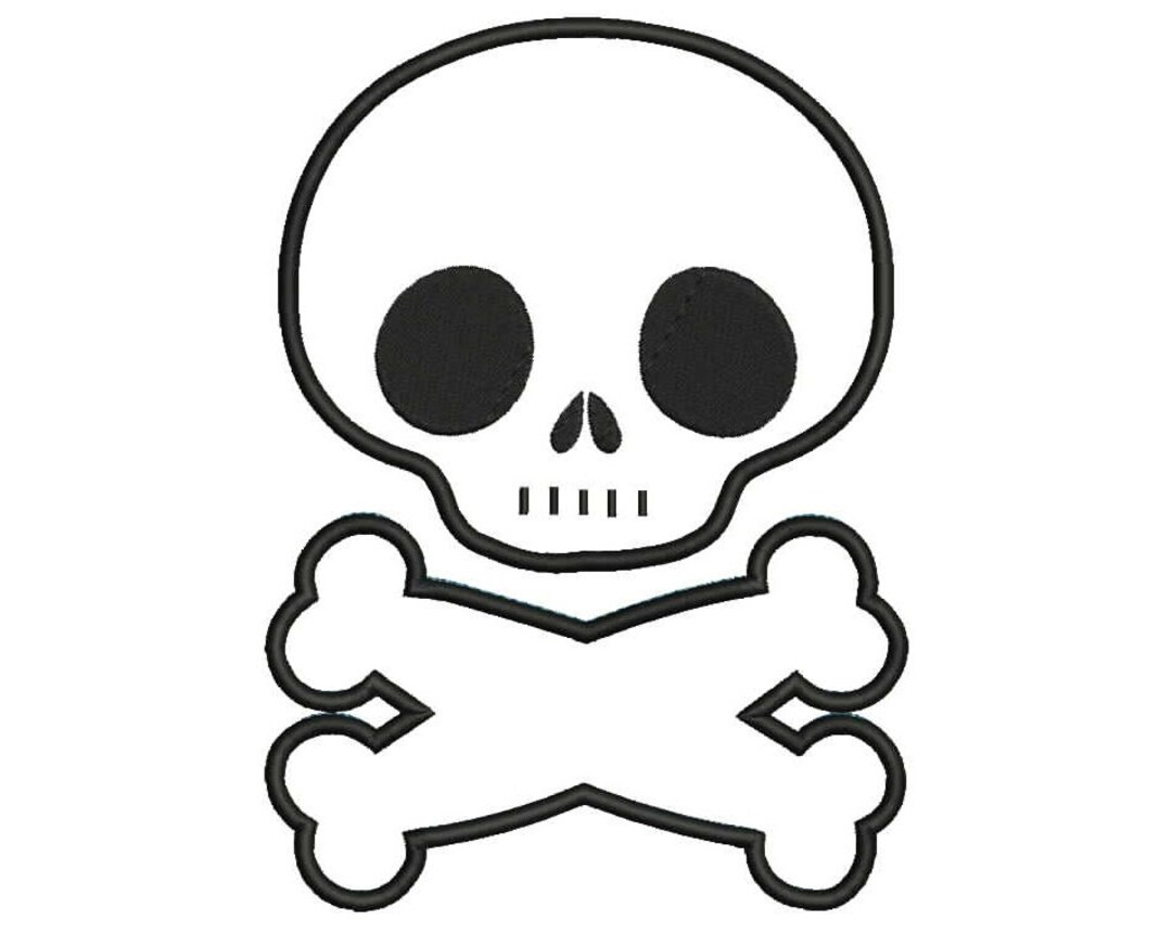 Skull Applique Design 4 Sizes and 6 Formats Etsy
