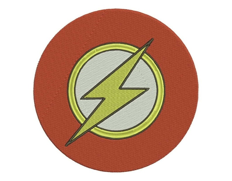 The Flash Logo Embroidery Design 4 Sizes and 6 Formats Etsy