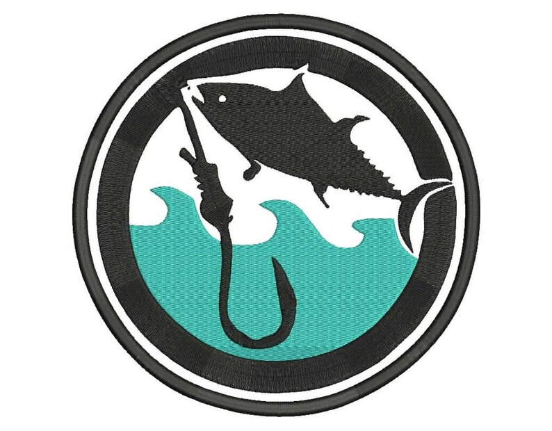 Fish Hook Embroidery Design 4 Sizes and 8 Formats Etsy