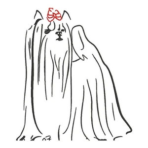Yorkshire Terrier Embroidery Design - 4 sizes and 8 formats