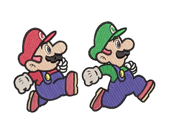 Mario & Luigi Embroidery Design - 5 SIZES