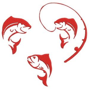 Love Fishing Embroidery Design - 4 sizes and 8 formats
