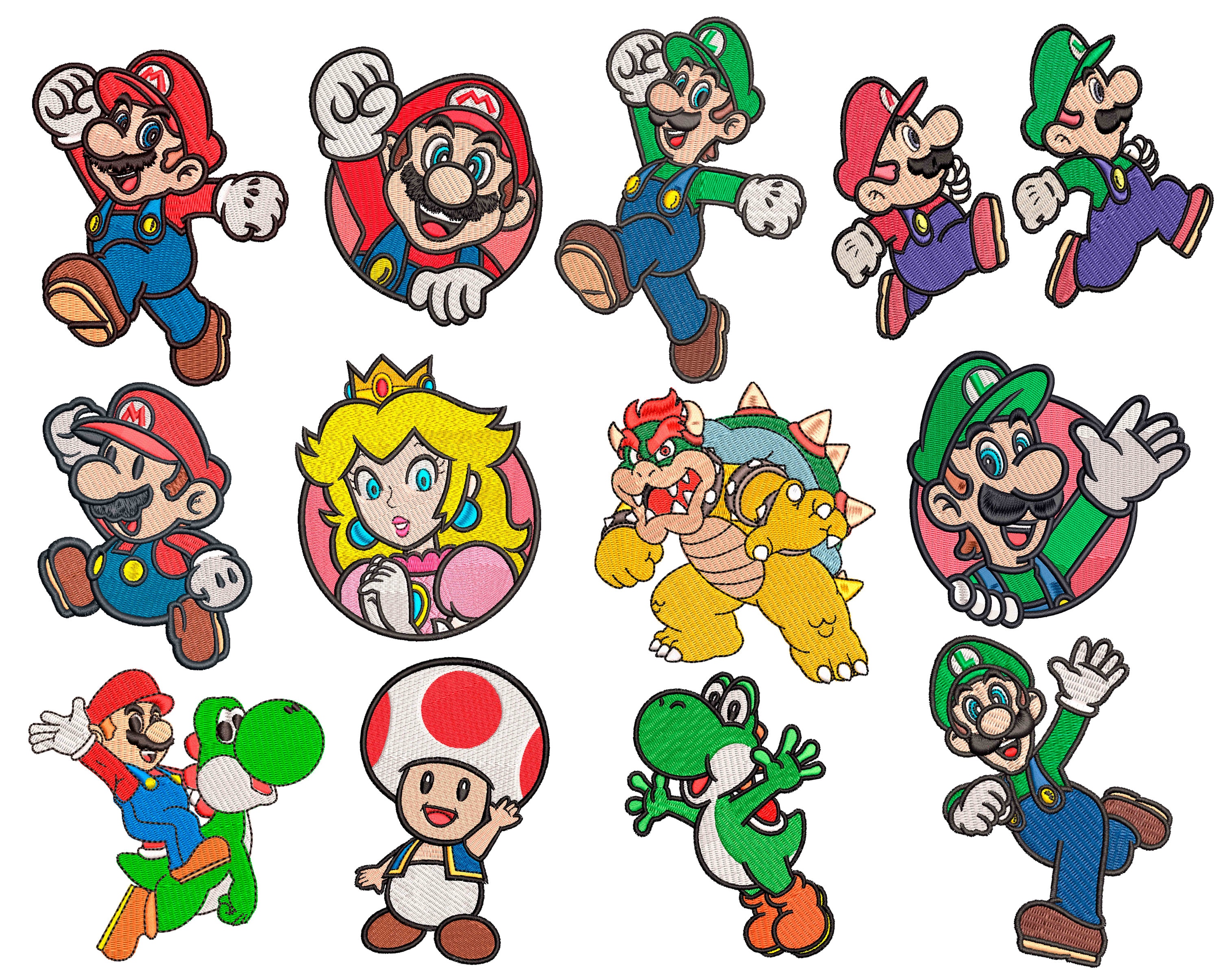 12 Super Mario Embroidery Design - 4 SIZES