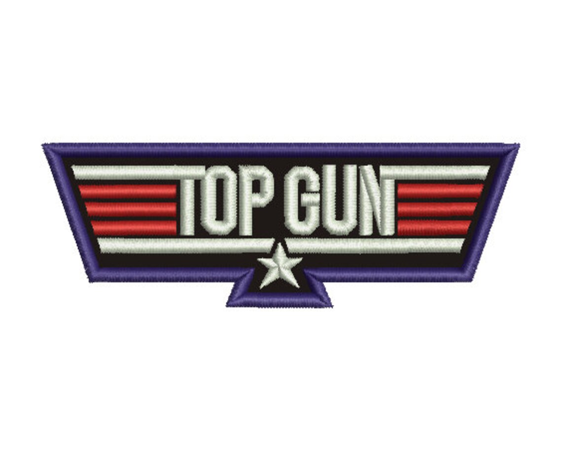 Top Gun Embroidery Design 1 2 SIZES Etsy Australia