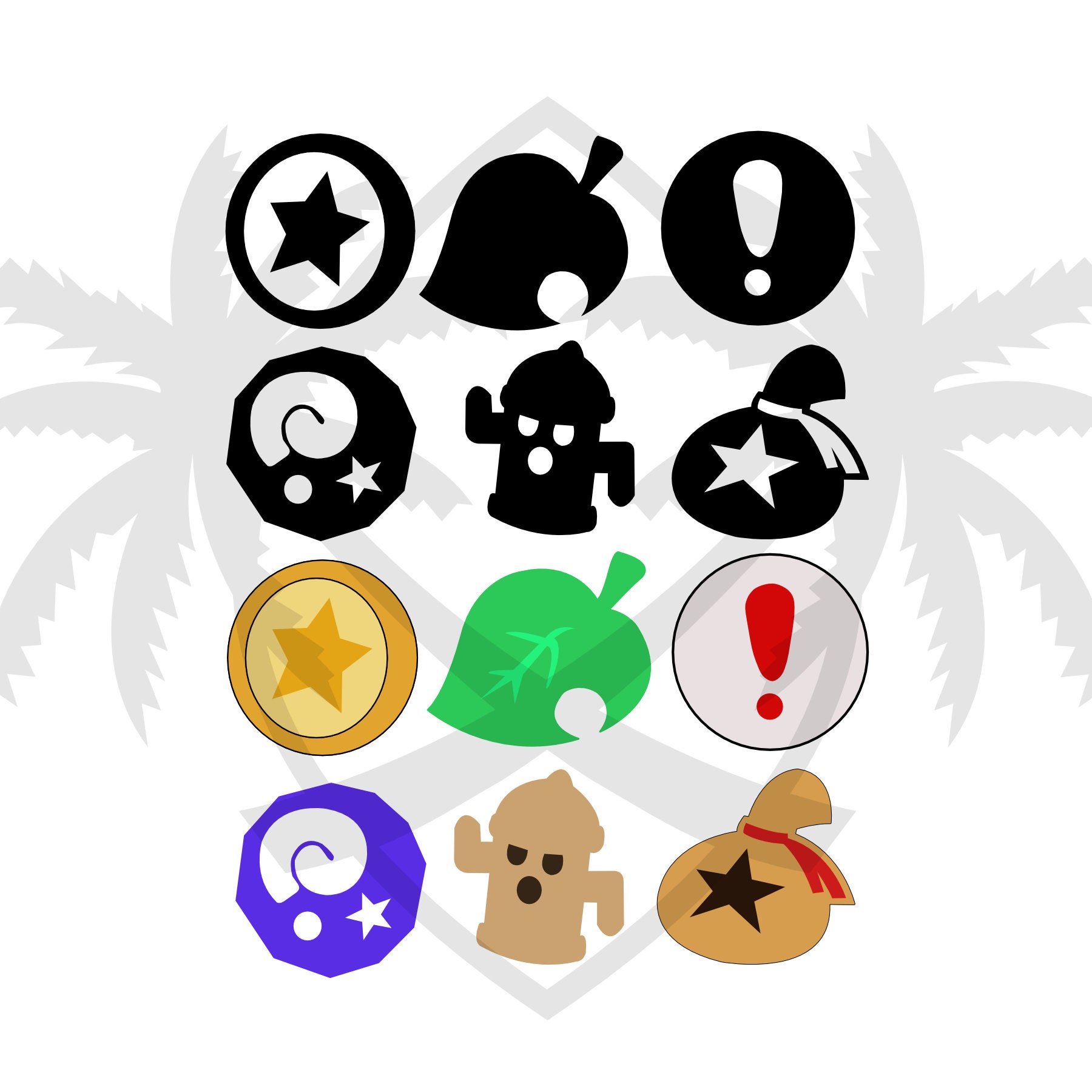 Download Animal Crossing Objects SVG Bundle Pack Animal Crossing ...