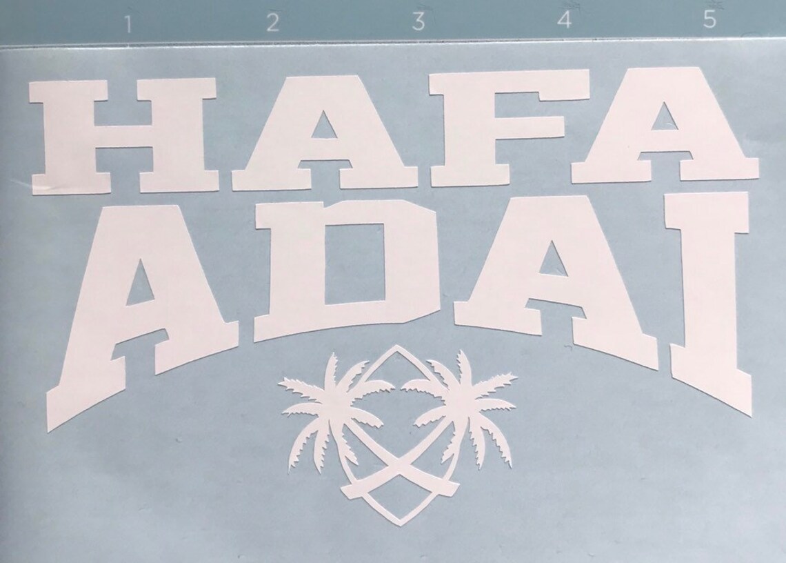 Hafa Adai Guam Palm Trees Seal Border Vinyl Decal | Etsy