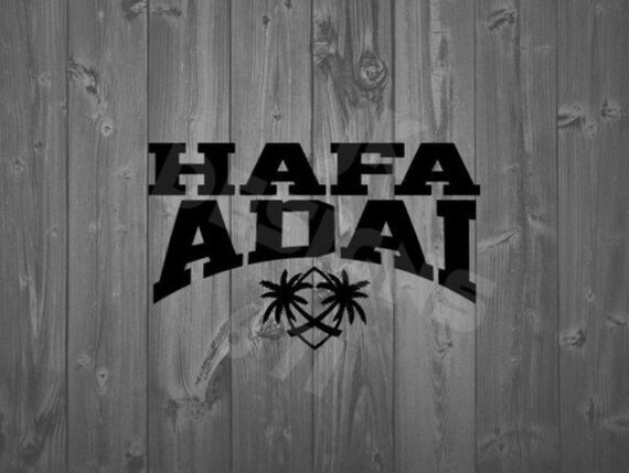 Hafa Adai Guam Palm Trees Seal Border Vinyl Decal Etsy