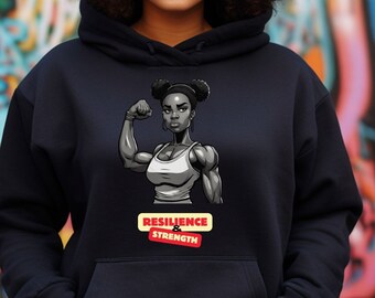 African American Sweatshirt Hoodie, Black Woman Sweatshirt, Strong& Resilient, Black Girl Sweatshirt Gift, Black History, Black Women Hoodie