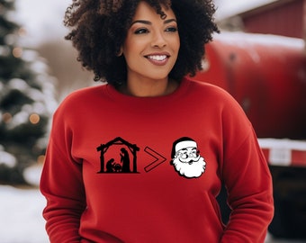 Christian Christmas Sweater, Nativity, Santa, true story, reason for the season,