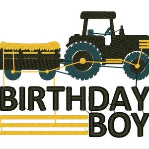 Tractor Embroidery Childs Birthday Shirt