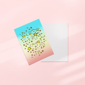 Postkarten-Paket, A6-Set von 6 Postkarten, Dankeskarten, Briefkarten, Stern-Themenkarten, Space-Themed-Karten, Kawaii-Karten.