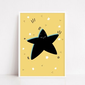 Printable Nursery Art, Nursery Decor, Nursery Wall Art, Star Wall Art, Nursery Gift, Space Theme Nursery, Digital Art, Dancing Star.