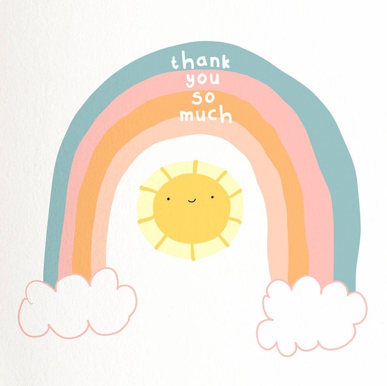 Happy Mail, Kawaii Stationary, Cute Greeting Card, Rainbow Card, Kawaii Mail, Thank You Card, Pen Pal, Rainbow Stationary, Rainbow Art. image 2