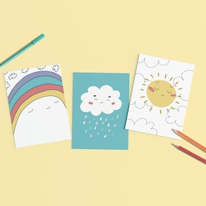 Set von 6 Postkarten, 3 Designs, Packung mit A6 Postkarten, Danke Postkarten, stationäre Geschenk, Kawaii Karte, Kawaii Briefpapier, süße Postkarten