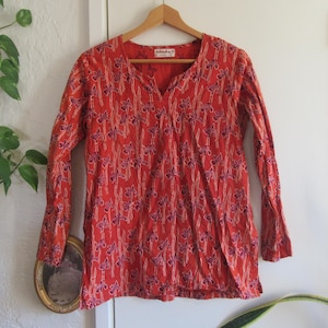 Vintage Indian Cotton Tunic Top - Etsy