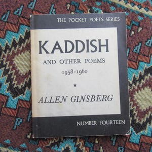 1961 « Kaddish and Other Poems » d'Allen Ginsberg, livre vintage Beat Poets Book, livre de poésie Ginsberg, série Pocket Poets, livre de poche, Beat Poetry