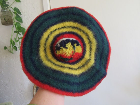 1960s Buchanan Scottish Wool Beret, Rainbow Color… - image 1