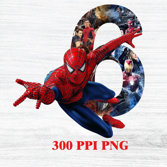spiderman 6th birthday boy 300ppi png file for t shirt etsy