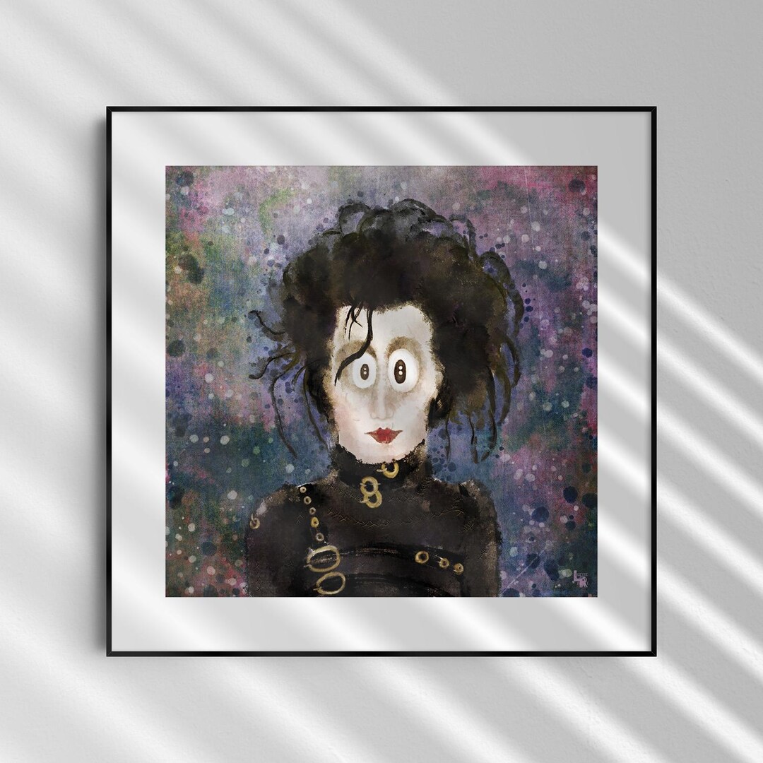 Edward Scissorhands Art Print - Tim Burton Whimsical Illustration, Wall ...