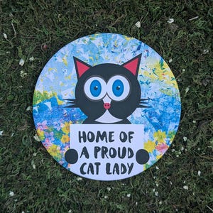 Home of a Proud Cat Lady - Round Stone Coaster - Cute Kitty Coasters - Gifts for Cat Lovers