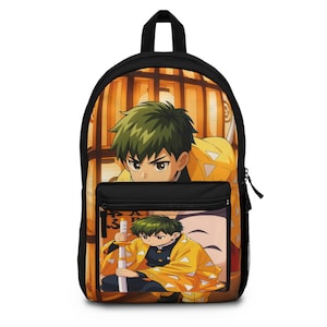 Anime-Inspired Backpack for Fans, Stylish School Bag, Cosplay Accessory, Gift for Nerds, Trendy Carryall, Demon Slayer Design