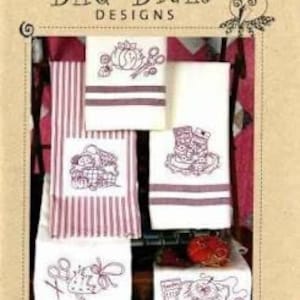 The Redwork Kitchen Tea Towel Embroidery Pattern