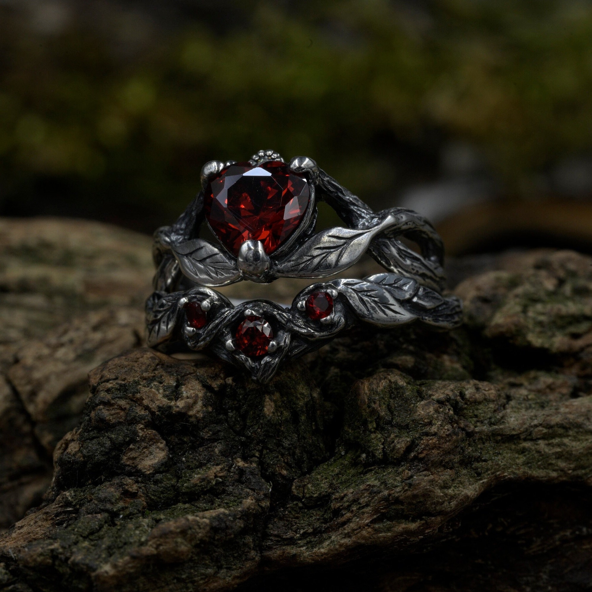 View Wedding Ring Set by MySilverHarmony on Etsy