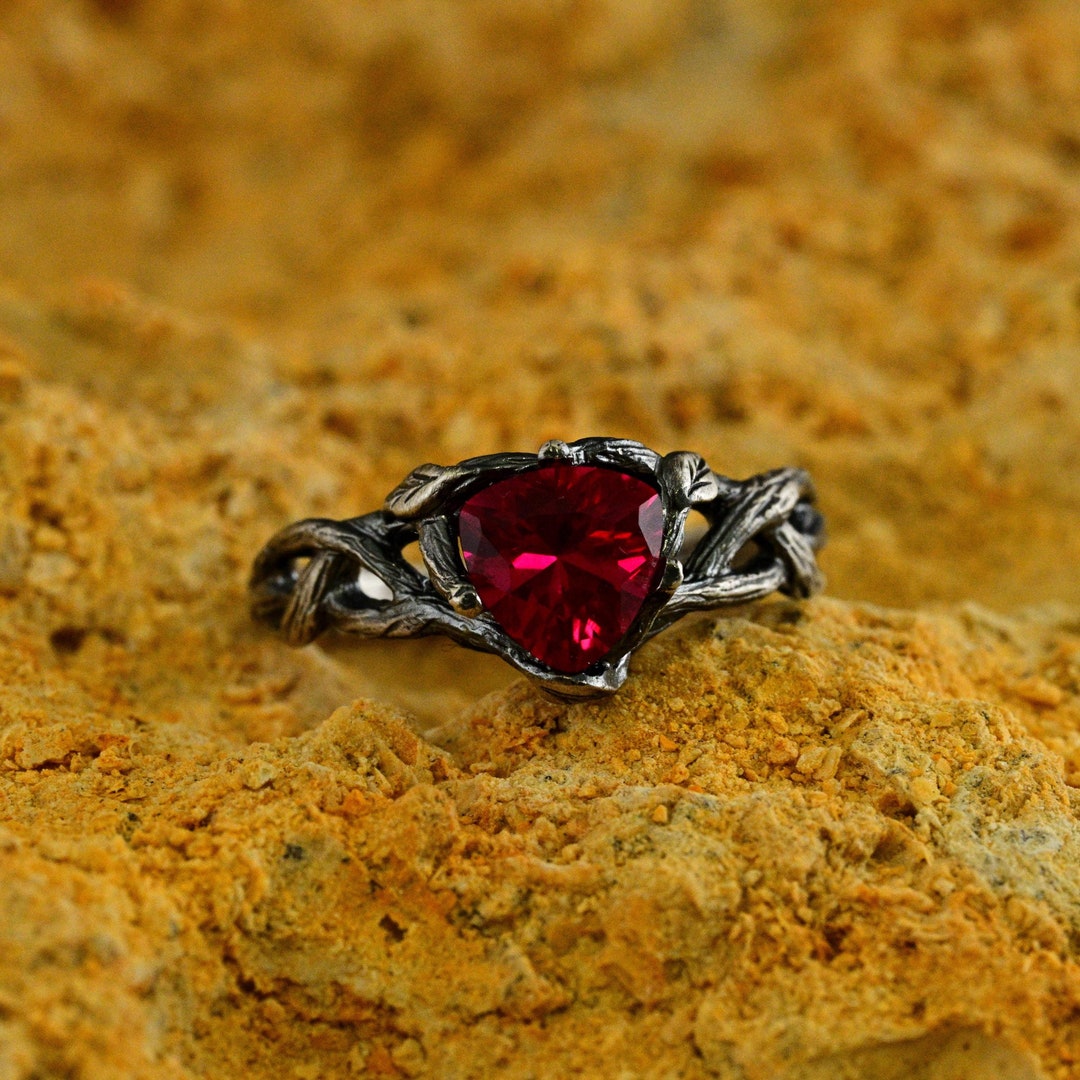 Intricate Purple Mens Ring Fantasy Nature Theme, Male Ruby Gothic ...