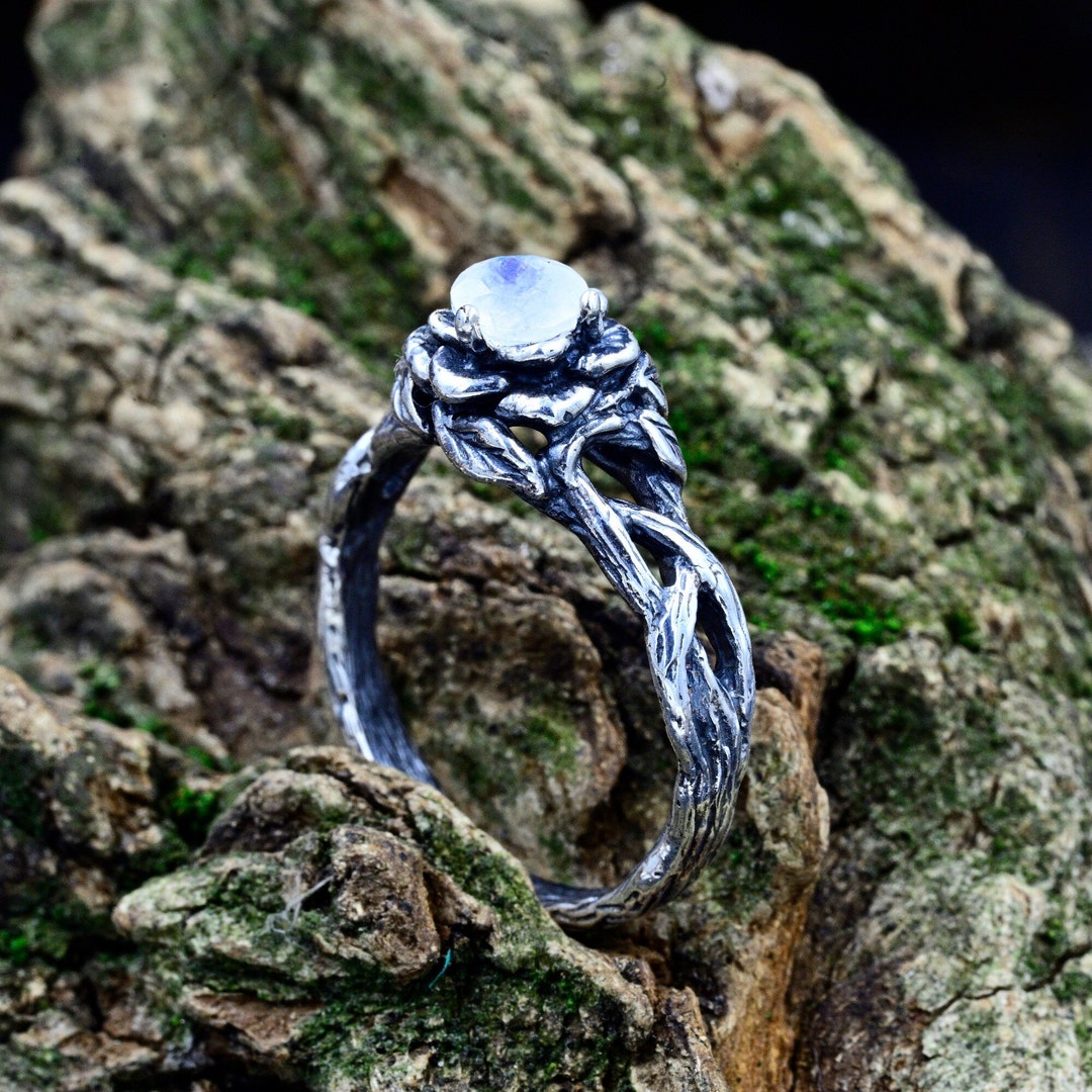 Moonstone Witch Engagement Ring Dark Fairy Inspired Moonstone - Etsy