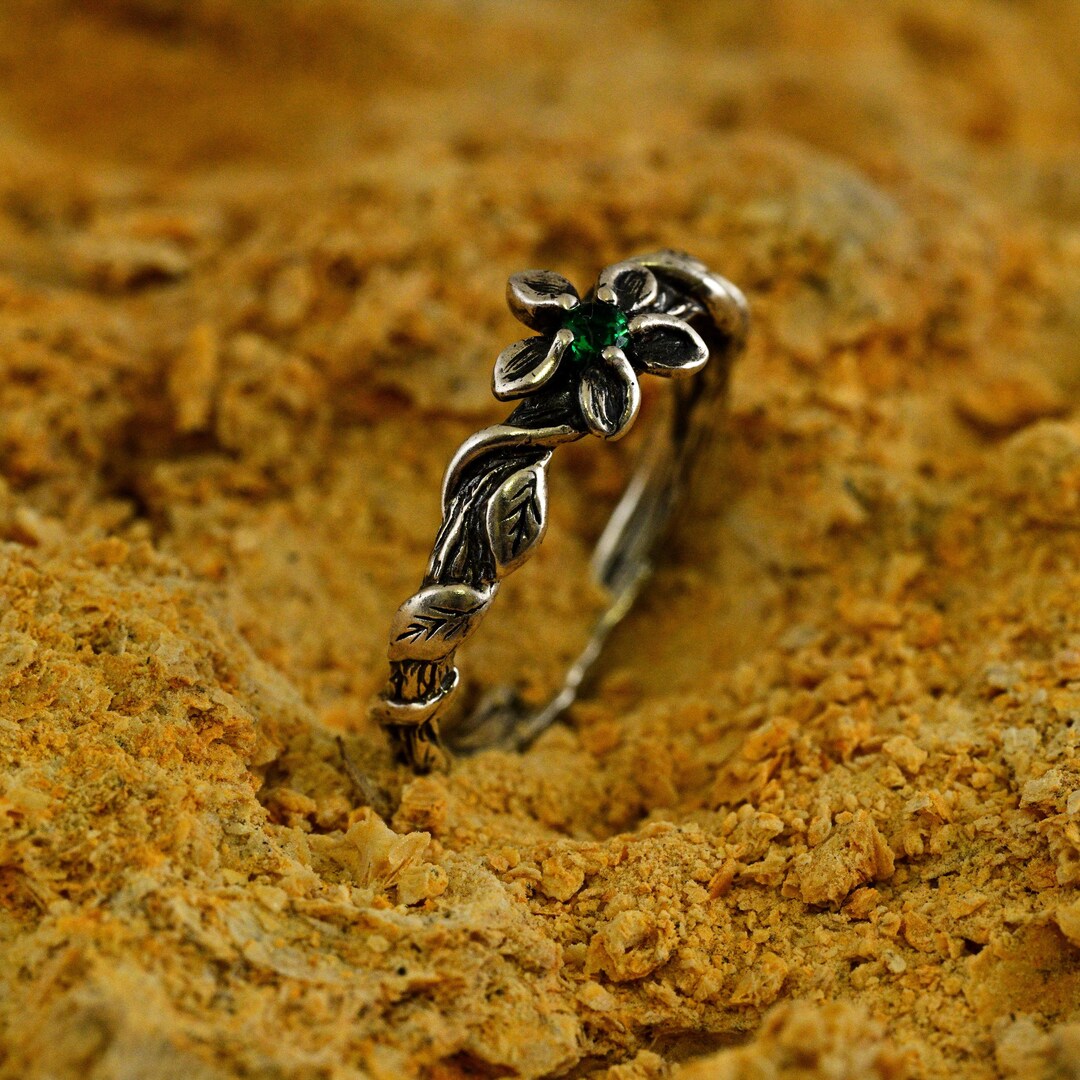 Unique Nature Inspired Engagement Ring for Women, Simple Earthy Wedding ...
